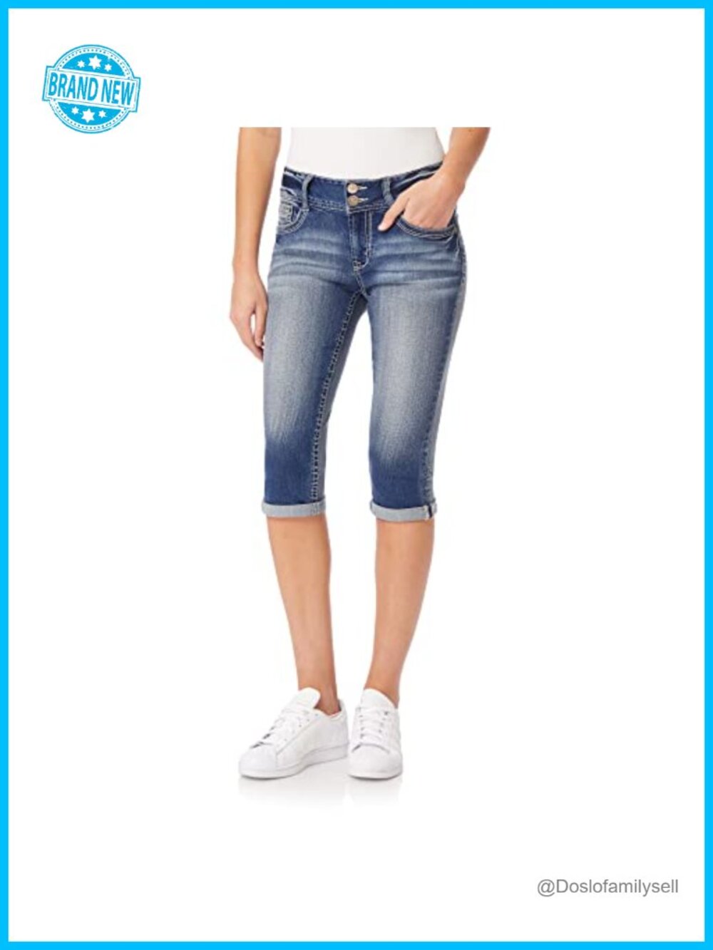 Curvy Fit Mid-Rise Capri Jeans Insta Stretch 17" Inseam Juniors Plus